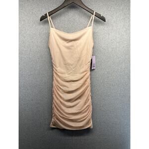 Wild Fable Womens Dress Ruched Sides Mini Dress Blush Peach Size S NWT